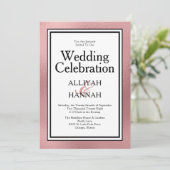 LGBTQ Rose Gold Moderne Hochzeitsfeier Einladung (Stehend Vorderseite)