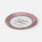 LGBTQ Rose Gold Moderne Hochzeitspapierplatte Pappteller (Schrägansicht)