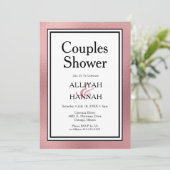 LGBTQ Rose Gold Moderne Paare Einladung (Stehend Vorderseite)