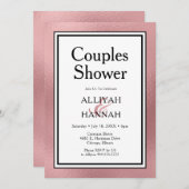 LGBTQ Rose Gold Moderne Paare Einladung (Vorne/Hinten)