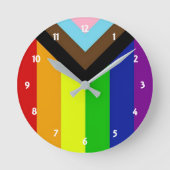 LGBTQ+-Rundlaufzeit Runde Wanduhr (Vorderseite)