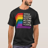 LGBTQ+ Safe Space Rainbow Pride Inklusion Design T-Shirt (Vorderseite)