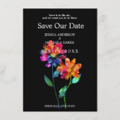 🌈 LGBTQ Save the Date mit Foto Petals & Pride (Vorderseite)