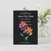 🌈 LGBTQ Save the Date mit Foto Petals & Pride (Stehend Vorderseite)