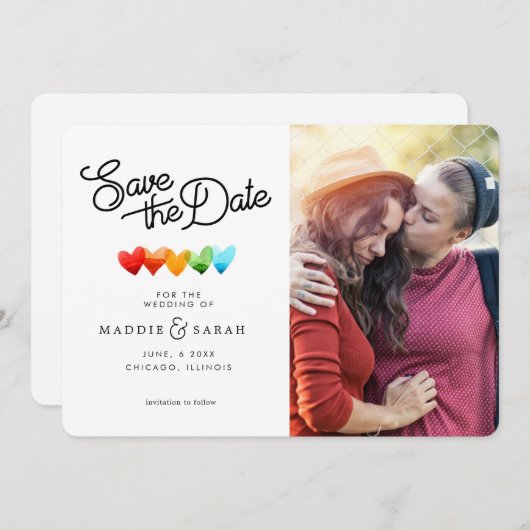 LGBTQ - Save the Date Skript mit Foto (Vorne/Hinten)