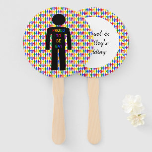 LGBTQ Schwuler Mann Silhouette und Regenbogen Männ Fächer