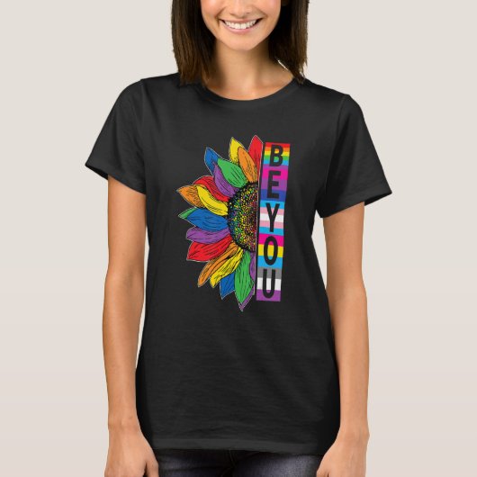 LGBTQ Sei du Gay Pride LGBT Allein Sonnenblume Ret T-Shirt (Vorderseite)