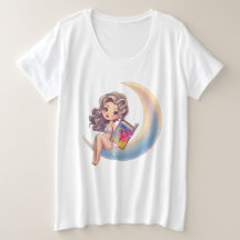 LGBTQ-sexy Frau sitzt auf dem Mond