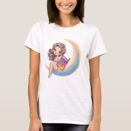 LGBTQ-sexy Frau sitzt auf dem Mond T-Shirt