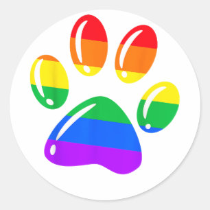 LGBTQ Shirt Rainbow Dog Paw Pride Monat LGBT Runder Aufkleber