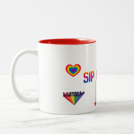 LGBTQ SIP OF PRIDE WEISS 11OZ ZWEITON-KERAMIK-TASS ZWEIFARBIGE TASSE