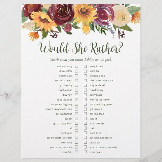 LGBTQ Sonnenblumen Brautparty Games Flyer (Vorne)