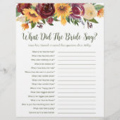 LGBTQ Sonnenblumen Brautparty Games Flyer (Hinten)