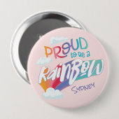 LGBTQ+ Spaß Stolz ist ein Personalisierter Regenbo Button (Vorne & Hinten)