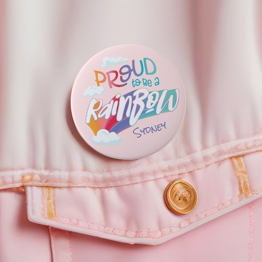 LGBTQ+ Spaß Stolz ist ein Personalisierter Regenbo Button