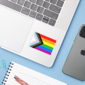 LGBTQ+-Statusanzeige Aufkleber (Laptop mit iPhone)