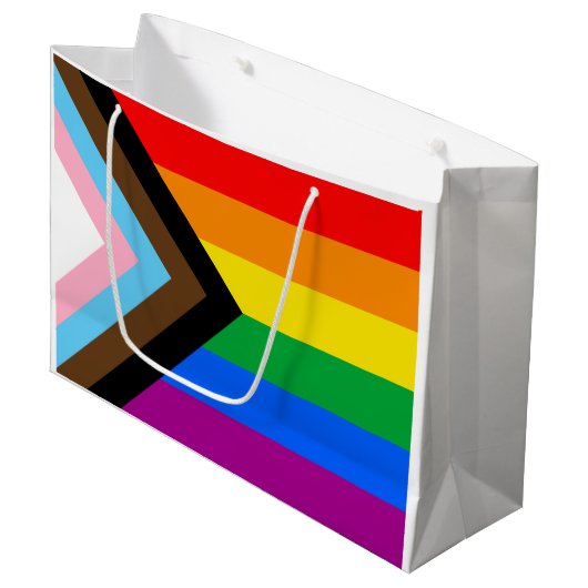 LGBTQ+-Statusanzeige Große Geschenktüte (Vorderseite Schrägansicht)
