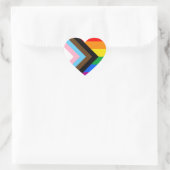 LGBTQ+-Statusanzeige Herz-Aufkleber (Tasche)