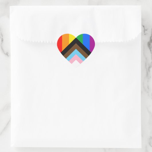 LGBTQ+-Statusanzeige Herz-Aufkleber (Tasche)