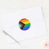 LGBTQ+-Statusanzeige Runder Aufkleber (Umschlag)