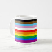 LGBTQ+-Statusmarkenstreifen Kaffeetasse (Vorderseite Links)