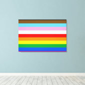 LGBTQ+-Statusmarkenstreifen Leinwanddruck (Insitu (Holzboden))