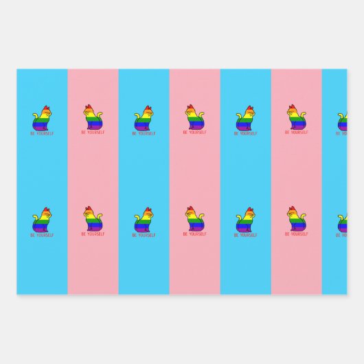 LGBTQ+-Stolperkatze - Seien Sie selbst Geschenkpapier Set (Vorderseite 3)