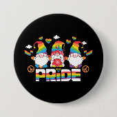 LGBTQ - Stolz - Garten-Gnome - Regenbogenfarbe Button (Vorderseite)