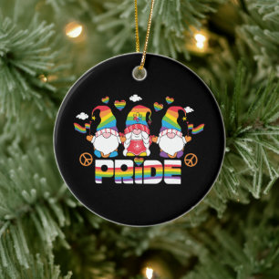 LGBTQ - Stolz - Garten-Gnome - Regenbogenfarbe Keramik Ornament