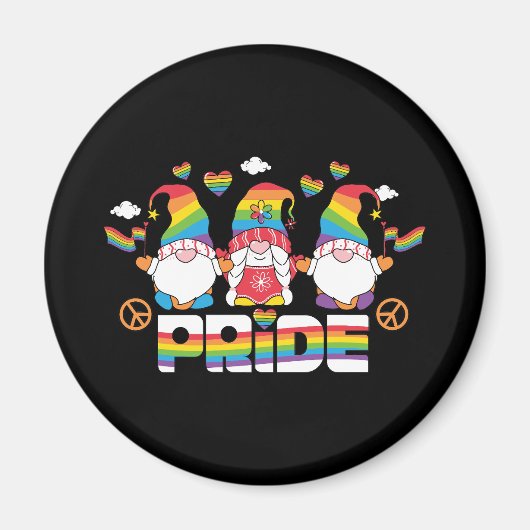 LGBTQ - Stolz - Garten-Gnome - Regenbogenfarbe Magnet (Vorne)