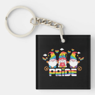 LGBTQ - Stolz - Garten-Gnome - Regenbogenfarbe Schlüsselanhänger