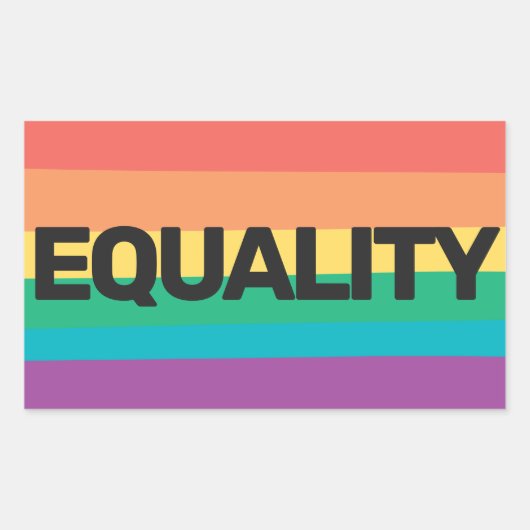 LGBTQ-Stolz Gleichwertige Regenbogenflagge Rechteckiger Aufkleber (Vorderseite)