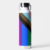 LGBTQ & Stolz, Individuelle Name - Regenbogenlaufw Trinkflasche (Vorne)