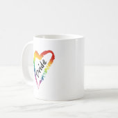 LGBTQ Stolz-Kaffee-Tassen-Regenbogen-Herz Kaffeetasse (Vorderseite Links)