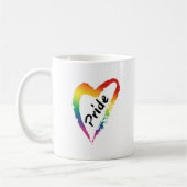 LGBTQ Stolz-Kaffee-Tassen-Regenbogen-Herz Kaffeetasse (Links)