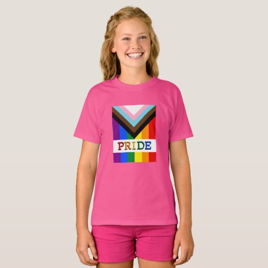 LGBTQ & Stolz - Kinder unter der Flagge "Regenboge T-Shirt (Vorne ganz)