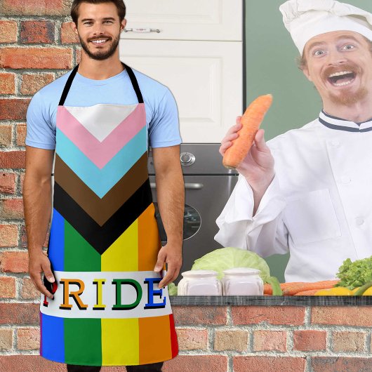 LGBTQ & Stolz - Koch für die Rainbow Progress-Flag Schürze