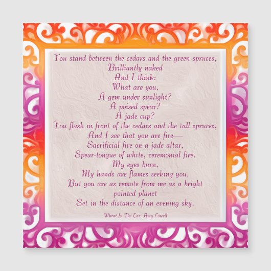 LGBTQ, Stolz, lesbischer Dichter, Amy Lowell 1874- Magnetkarte (Vorderseite)