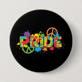 LGBTQ - Stolz - Rainbow Colors Paint Splashes Button (Vorderseite)