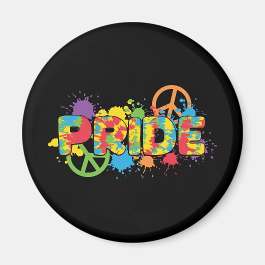 LGBTQ - Stolz - Rainbow Colors Paint Splashes Magnet (Vorne)
