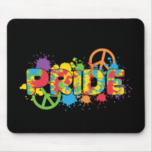 LGBTQ - Stolz - Rainbow Colors Paint Splashes Mousepad