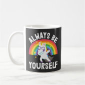 LGBTQ Stolz Regenbogen Einhorn Immer sein Sie selb Kaffeetasse (Links)