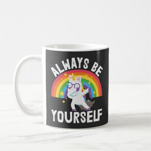 LGBTQ Stolz Regenbogen Einhorn Immer sein Sie selb Kaffeetasse (Links)