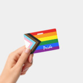 LGBTQ & Stolz - Regenbogen-Fortschrittsflagge Ausweis (Handheld)