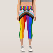 LGBTQ & Stolz - Regenbogen-Fortschrittsflagge Capri Leggings (Vorderseite)