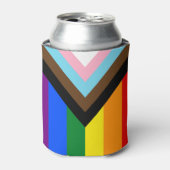 LGBTQ & Stolz - Regenbogen-Fortschrittsflagge Dosenkühler (Kanne Vorderseite)