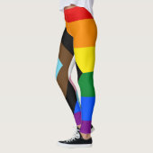 LGBTQ & Stolz - Regenbogen-Fortschrittsflagge Leggings (Links)