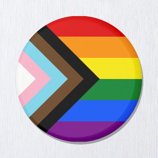 LGBTQ & Stolz - Regenbogen-Fortschrittsflagge Magnet