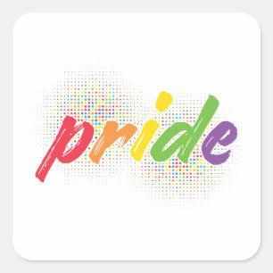 LGBTQ - Stolz - Regenbogenfarben Quadratischer Aufkleber