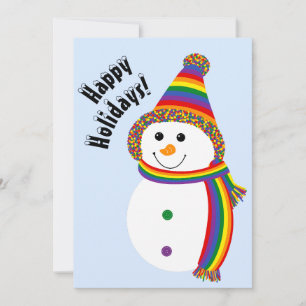 LGBTQ+ Stolz Schneemann Happy Holidays Feiertagskarte